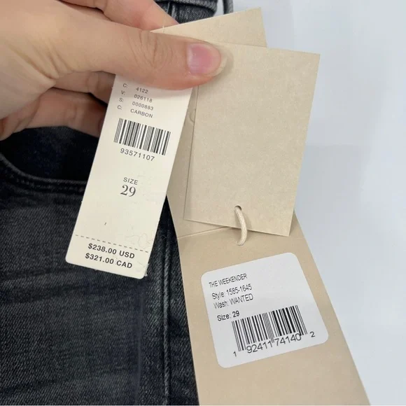Mother The Weekender Dark Denim High Waist Flare Jeans in Wanted Black 30 NWT